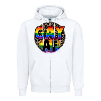 White Gay af Zipper Hoodie - FaDigitalArtStudio