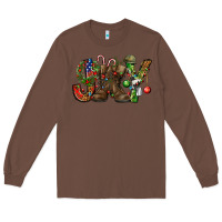 Chestnut Army Christmas Joy Long Sleeve Tee - NancyCooperArtShop