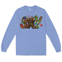 Colony Blue Army Christmas Joy Long Sleeve Tee - NancyCooperArtShop