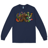 Navy Army Christmas Joy Long Sleeve Tee - NancyCooperArtShop