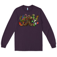 Plum Army Christmas Joy Long Sleeve Tee - NancyCooperArtShop