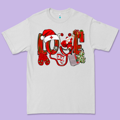 Christmas Love Nurse Premium Tee Designed By Nancycooperartshop