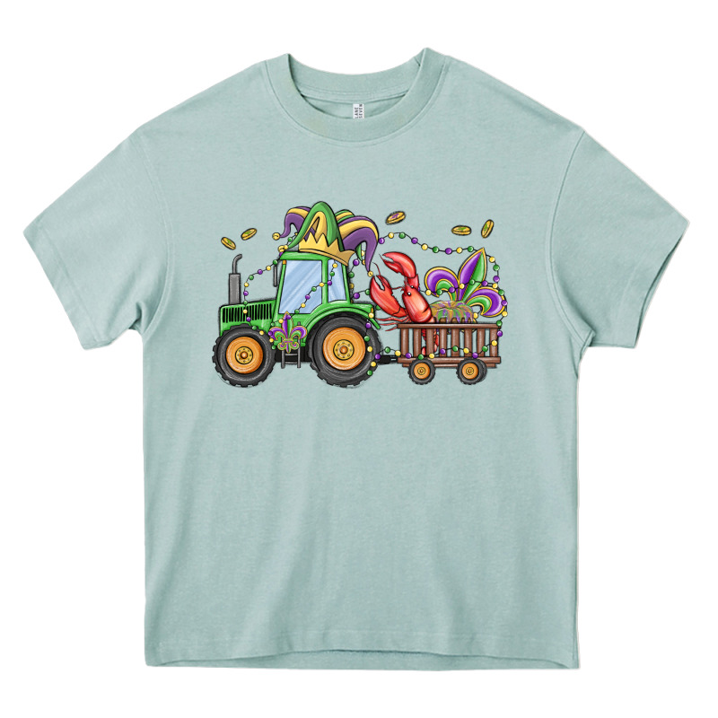 Mardi Gras Tractor Heavy Core Tee by MaliasSmallBusiness | Teevron