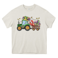 Cream mardi gras tractor Heavy Core Tee - MaliasSmallBusiness