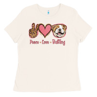 Bone Peace Love Bulldog Ladies Tee - Jasminsmagicworld
