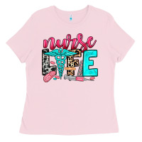 Bubblegum Pink nurse life Ladies Tee - NancyCooperArtShop