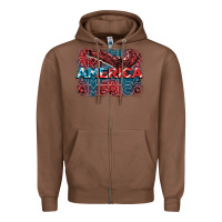Chestnut America america america america 4th of july Zipper Hoodie - FaDigitalArtStudio