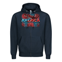 Navy America america america america 4th of july Zipper Hoodie - FaDigitalArtStudio