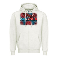 Oatmeal Heather America america america america 4th of july Zipper Hoodie - FaDigitalArtStudio