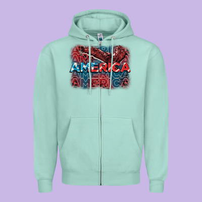 America America America America 4th Of July Zipper Hoodie Designed By Fadigitalartstudio