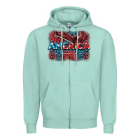 Seafoam America america america america 4th of july Zipper Hoodie - FaDigitalArtStudio
