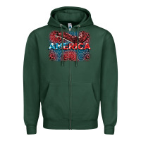 Sports Green America america america america 4th of july Zipper Hoodie - FaDigitalArtStudio