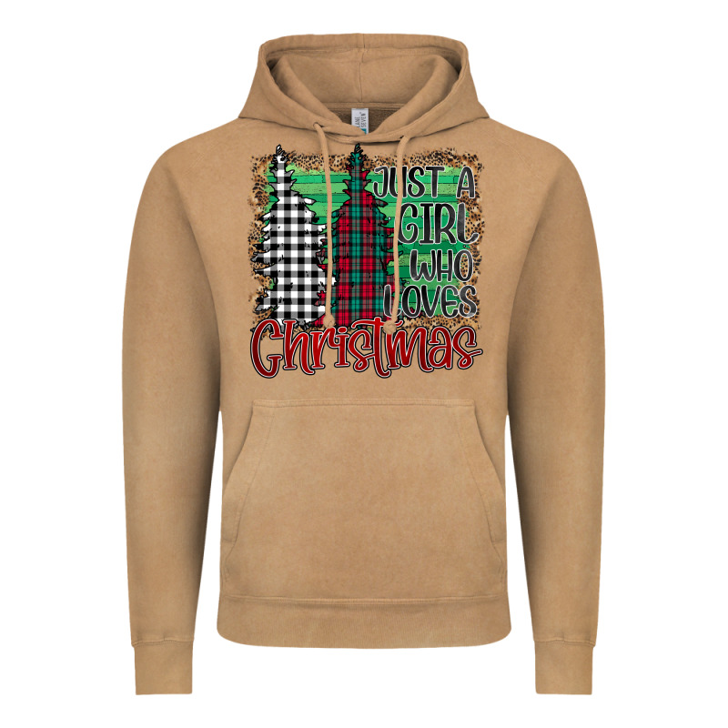 Womens Just A Girl Who Loves Christmas Funny Vintage Hoodie by Bettercallsaul | Teevron