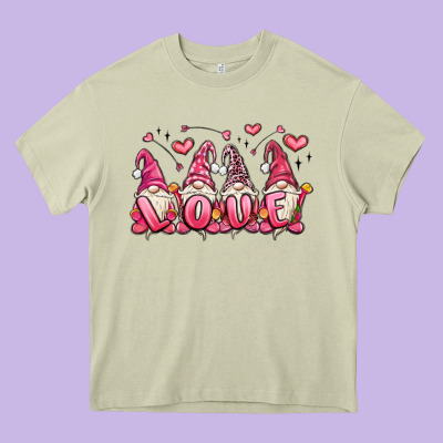 Love Gnomes Valentine's Day Heavy Core Tee Designed By Maliassmallbusiness