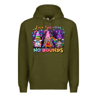 Army Green love gnomies no brounds pride Premium Hoodie - FaDigitalArtStudio