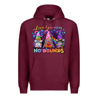 Burgundy love gnomies no brounds pride Premium Hoodie - FaDigitalArtStudio