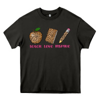Asphalt teach love inspire leopard Heavy Core Tee - AdoDesignShop