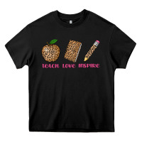 Black teach love inspire leopard Heavy Core Tee - AdoDesignShop