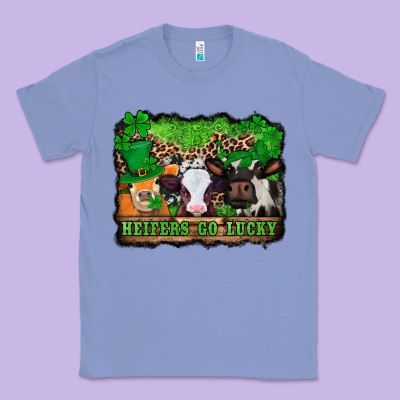 St Patricks Cows Heifers Go Lucky Classic Tee Designed By Jasminsmagicworld