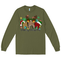 Army Green Merry Christmas tooth Long Sleeve Tee - texasbilliewilder