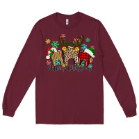 Burgundy Merry Christmas tooth Long Sleeve Tee - texasbilliewilder