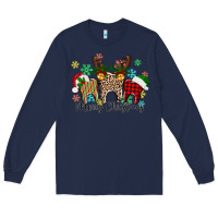 Navy Merry Christmas tooth Long Sleeve Tee - texasbilliewilder