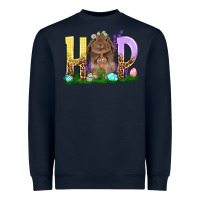 Navy Hop Rabbit Easter Day Heavyweight Sweatshirt - HowdyJamesFarm