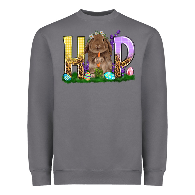 Hop Rabbit Easter Day Heavyweight Sweatshirt by HowdyJamesFarm | Teevron