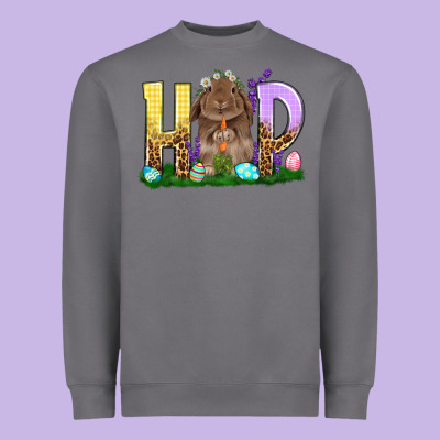 Hop Rabbit Easter Day Heavyweight Sweatshirt Designed By Howdyjamesfarm