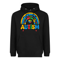 Black proud autism mom rainbow Heavyweight Hoodie - CowhideDigitalArt