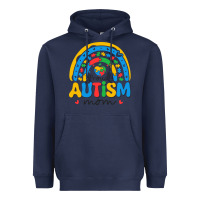 Navy proud autism mom rainbow Heavyweight Hoodie - CowhideDigitalArt