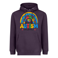 Plum proud autism mom rainbow Heavyweight Hoodie - CowhideDigitalArt