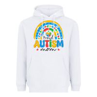 White proud autism mom rainbow Heavyweight Hoodie - CowhideDigitalArt
