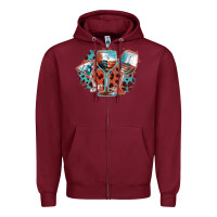 Burgundy American wines Zipper Hoodie - FaDigitalArtStudio