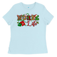 Baby Blue nurse life christmas Ladies Tee - NancyCooperArtShop