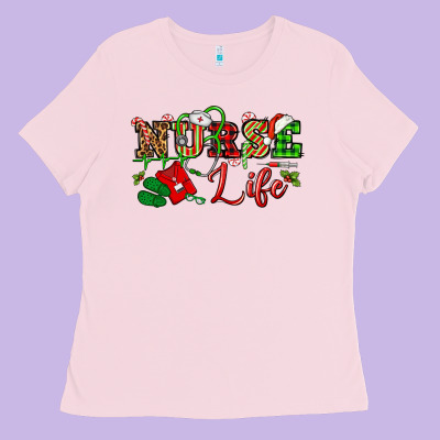Nurse Life Christmas Ladies Tee Designed By Nancycooperartshop