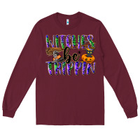 Burgundy Witches be trippin Long Sleeve Tee - NancyCooperArtShop