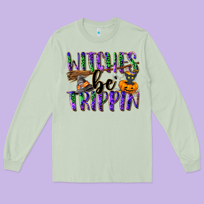 Witches Be Trippin Long Sleeve Tee Designed By Nancycooperartshop