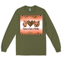 Army Green peace love yorkie Long Sleeve Tee - Jasminsmagicworld