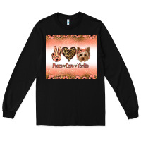 Black peace love yorkie Long Sleeve Tee - Jasminsmagicworld