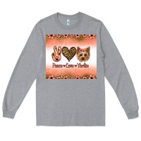 Heather Grey peace love yorkie Long Sleeve Tee - Jasminsmagicworld