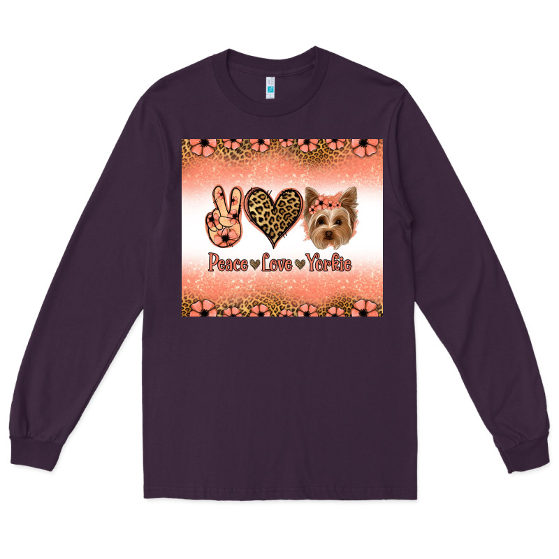 Peace Love Yorkie Long Sleeve Tee by Jasminsmagicworld | Teevron