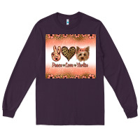 Plum peace love yorkie Long Sleeve Tee - Jasminsmagicworld