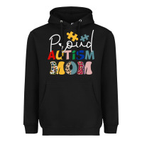 Black Proud Autism Mom Leopard Pattern Design Autism Awa Heavyweight Hoodie - CowhideDigitalArt