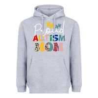 Heather Grey Proud Autism Mom Leopard Pattern Design Autism Awa Heavyweight Hoodie - CowhideDigitalArt