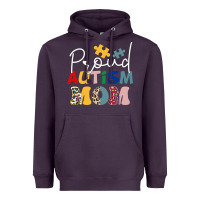 Plum Proud Autism Mom Leopard Pattern Design Autism Awa Heavyweight Hoodie - CowhideDigitalArt