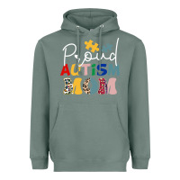 Sage Proud Autism Mom Leopard Pattern Design Autism Awa Heavyweight Hoodie - CowhideDigitalArt