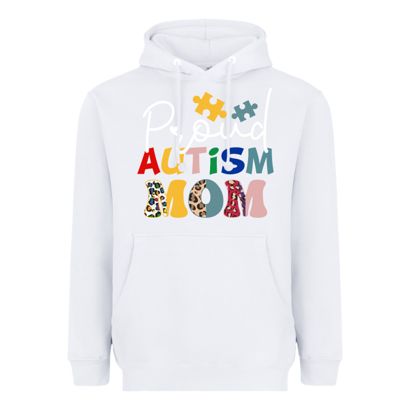 Proud Autism Mom Leopard Pattern Design Autism Awa Heavyweight Hoodie by CowhideDigitalArt | Teevron