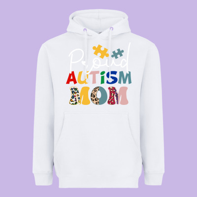 Proud Autism Mom Leopard Pattern Design Autism Awa Heavyweight Hoodie Designed By Cowhidedigitalart