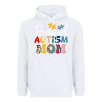 White Proud Autism Mom Leopard Pattern Design Autism Awa Heavyweight Hoodie - CowhideDigitalArt